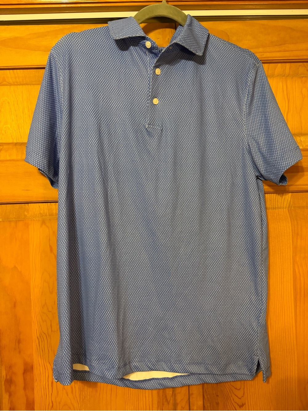 Kenneth Cole Light Blue Micro-Pattern Polo